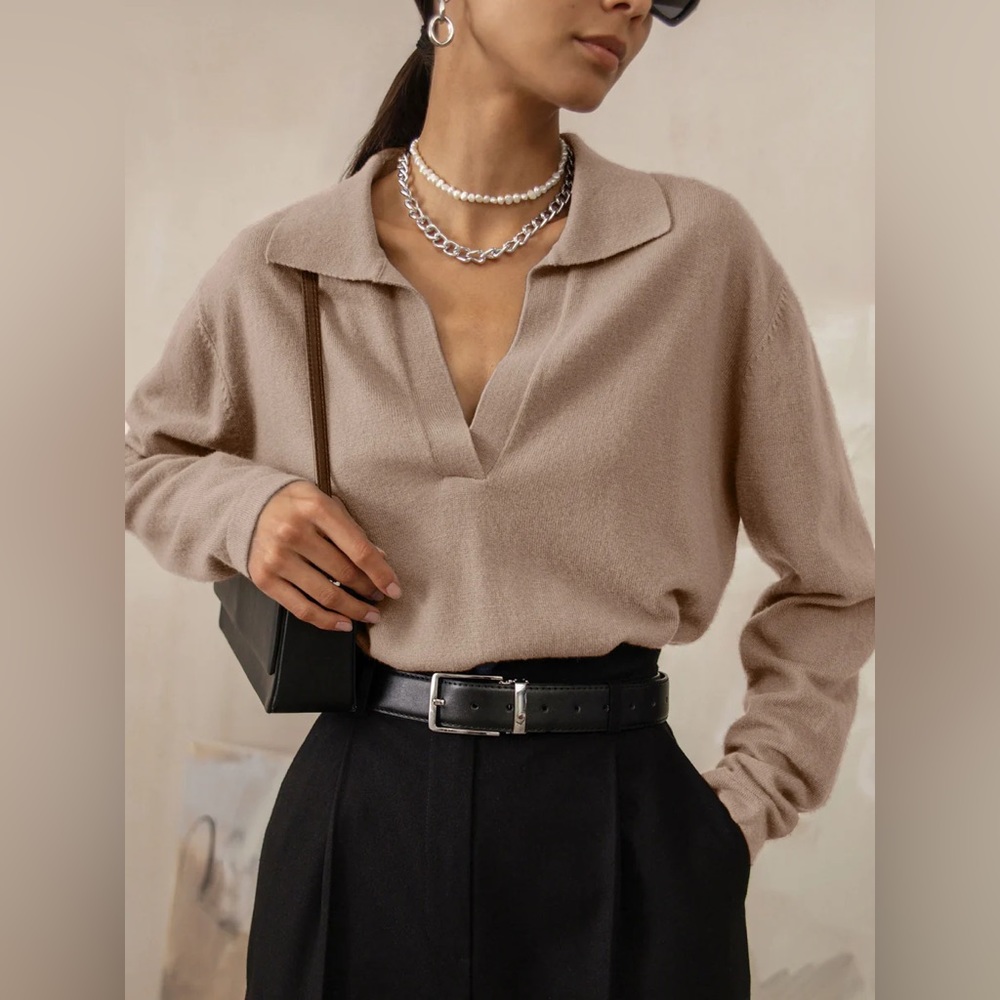 Leisure Collared Pullover Sweater